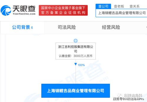吉利控股成立錦鯉吉品管理公司,經(jīng)營范圍含食品互聯(lián)網(wǎng)銷售